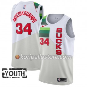 Milwaukee Bucks Giannis Antetokounmpo 34 2018-19 Nike Valkoinen Lasten Pelipaidat Swingman